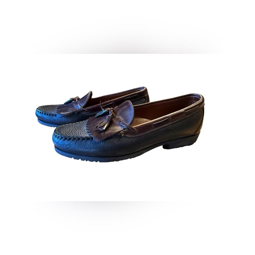 Allen Edmonds Nashua Men's 11D Brown & Black Tassel Kiltie Loafers - Picture 6 of 9